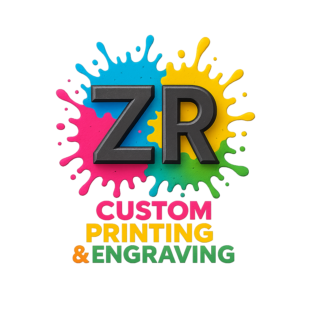 ZR Custom Printing & Engraving Logo